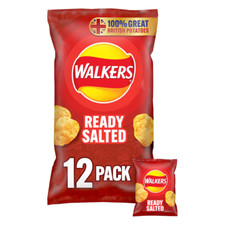 Walkers Ready Salted Multipack Crisps 12 x 25g (Pack Of 3) - Free Delivery