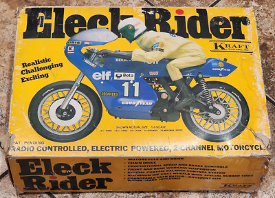 Vtg. KRAFT ELECK RIDER 1/6 Scale RC Motorcycle AS-IS for Parts or Repair KYOSHO