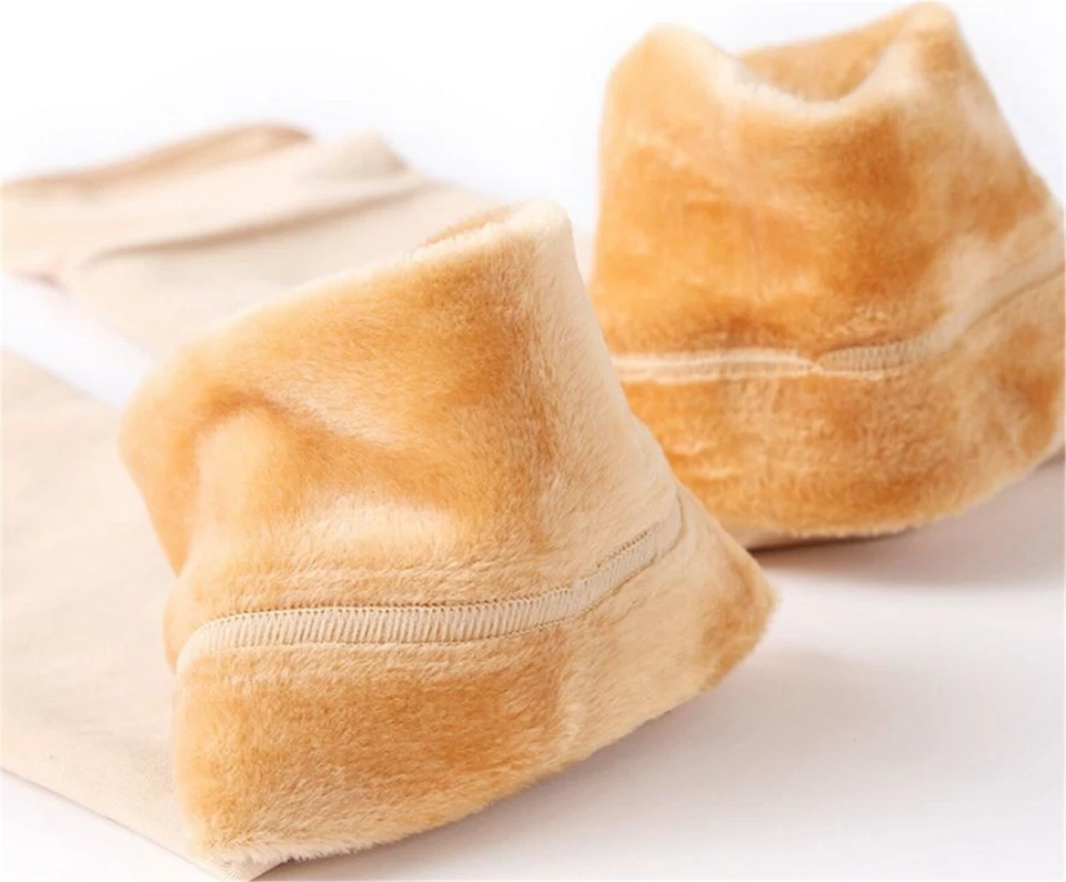 Mujeres Invierno Polar Cómodo Felpa Pierna Rodilla Cálido Grueso Medias Medias Calcetines Largos Foto 4 de 4