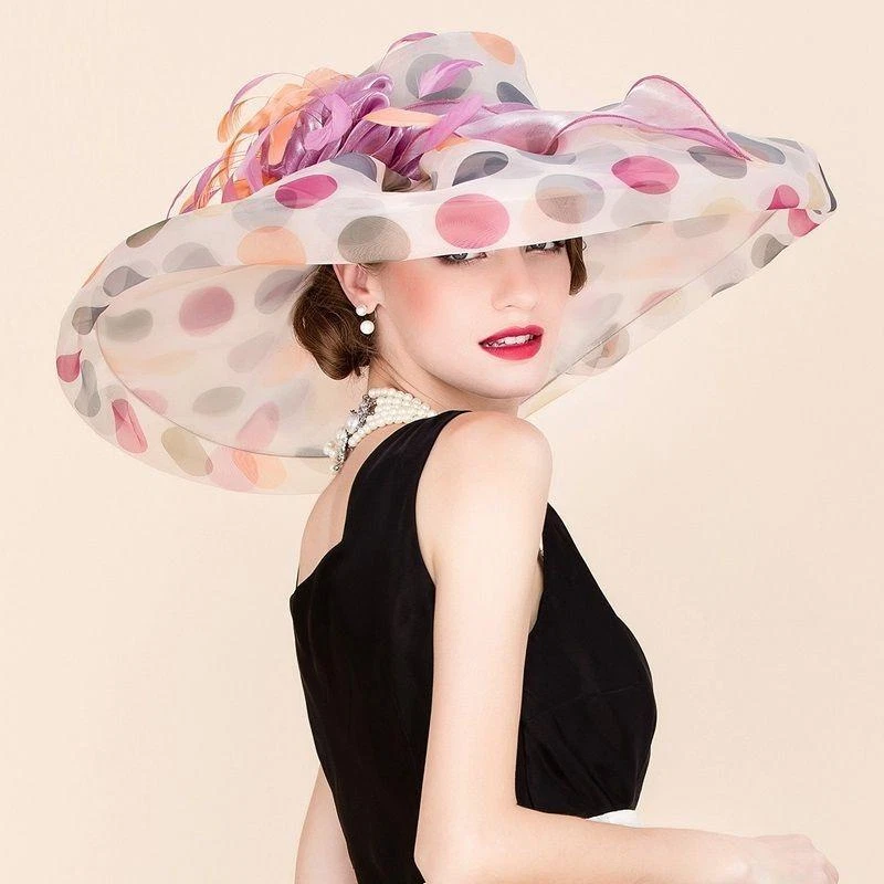 Nuevo Para Mujer Kentucky Derby Iglesia Boda Noble Vestido Sombrero Organza Pluma Sombrero Foto 3 de 4