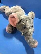 VTG KELLYTOY ELEPHANT LAYING DOWN STUFFED ANIMAL PLUSH CUDDLY PILLOW 16"