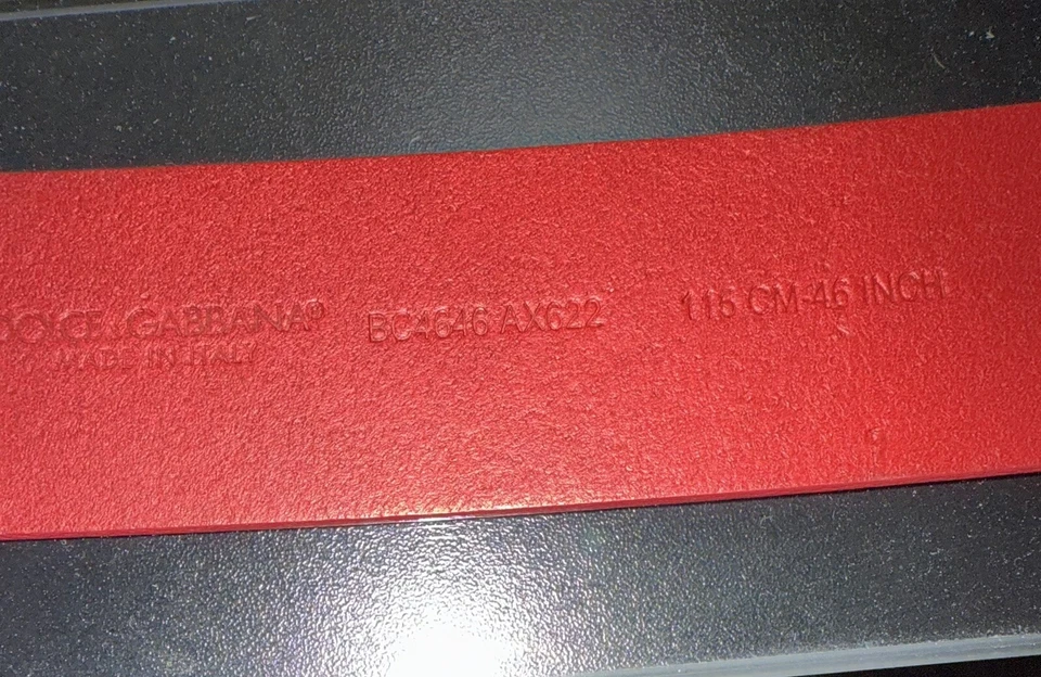 AUTÉNTICO Dolce&Gabbana Hombre DG-Logo Cuero Hebilla Cinturón Talla 115 cm/46 pulgadas Foto 2 de 4