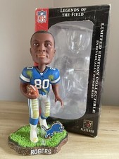 Wide Receiver CHARLES ROGERS Detroit Lions NFL Field Turf Base Bobblehead NIB!