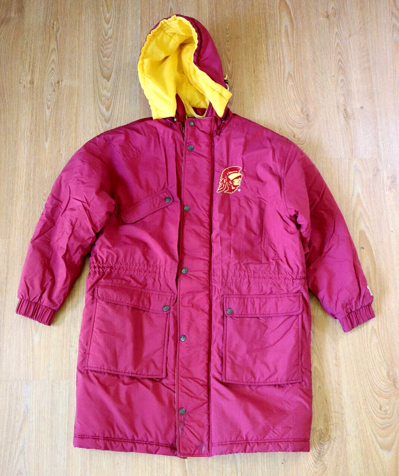USC Trojans Vintage Starter Hooded Parka Jacket - Men's XL - Maroon Yellow - Image 2 of 4