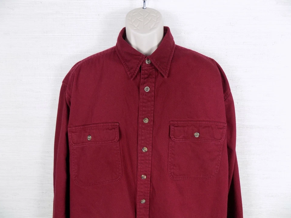 Vintage High Sierra Long Sleeve Button Down Shirt Shacket Mens XL Burgundy - Image 3 of 4