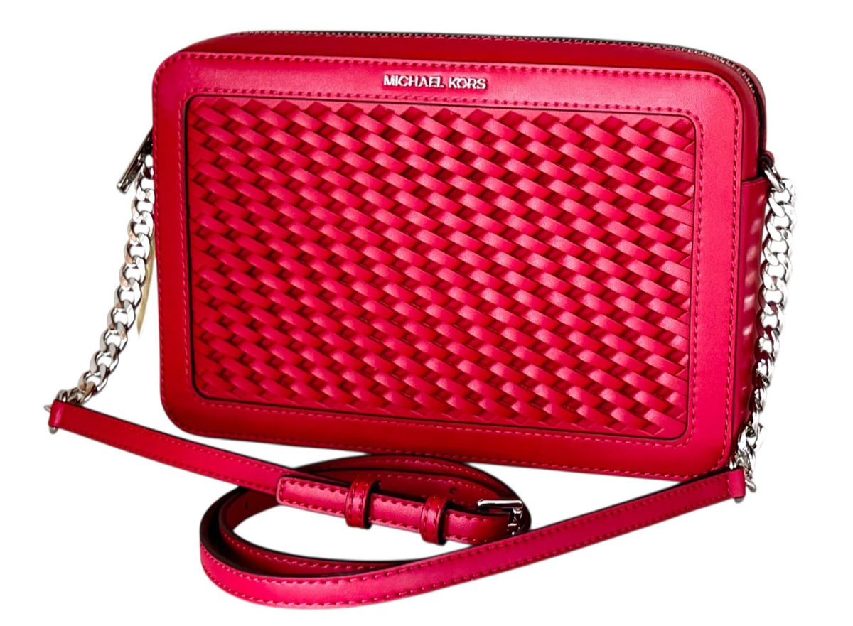 Michael Kors Jet Set Item East West Crossbody Bag Woven Dark