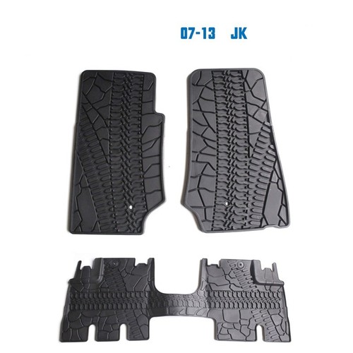 4-piece Suitable for JK 2007-2013 Jeep Wrangler TPE material 4-door floor mats - Picture 3 of 7