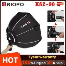 US TRIOPO KS2-90 90cm Octagon Bracket Mount Softbox for Godox Yongnuo Speedlite