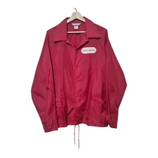 Vintage Wear Guard Wind Breaker Nylon Jacket Red- Snap Up- "Quiett Power" USA