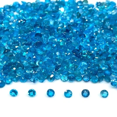 5 Stück runde neon blaue Apatite 3 - 3,3 mm - Bild 1 von 3
