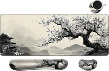 Gaming Desk Mat Set Large Mouse Pad with Wrist Rest Ergonomic Keyboard NEW