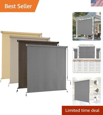 Outdoor Roller Shades, Cordless Patio Shades Roll Up Outdoor Blinds, Roller B...