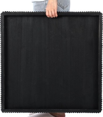 Extra Lar Square Ottoman Table Tray with Wooden Bead 24 x 24 Inch