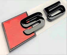 BLACK EMBLEM S5 REPLACEMENT FOR AUDI REAR TRUNK BADGE NAMEPLATE DECAL LID LETTER