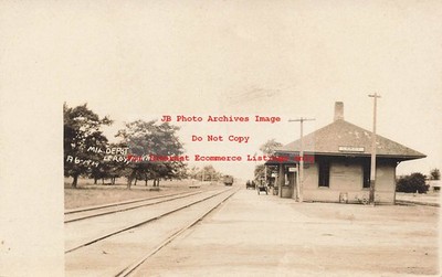 Depot, Minnesota, Le Roy, RPPC, Chicago Milwaukee & St Paul Railroad, 1909