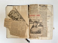 Antique Scrapbook - Clippings, Wedding Invitations Etc. 1860s-1910s NE Ohio