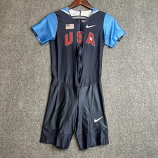 Nike Pro Elite Team USA Speed Suit One Piece Mens L Blue Made USA Compression