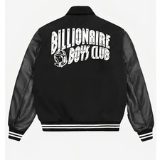 Billionaire Boys Club Varsity Jacket Wool Body Genuine Leather Sleeves BBC Style