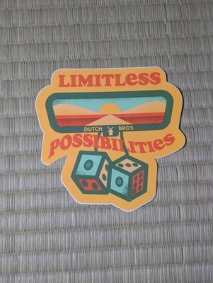 Dutch Bros Coffee Sticker Decal Limitless Possibilities Dice Mirror August 2021