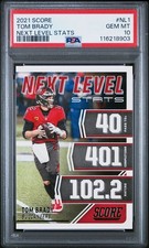 2021 SCORE NEXT LEVEL STATS #NL1 TOM BRADY PSA 10 GEM MT