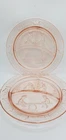 Vintage Pink Depression Glass Children's Plates  Divided Sections Set of 2