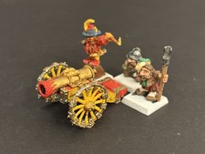 Warhammer Marauder Dwarf MM13 Siege Gun and Crew 1989 Cannon Metal Well Painted