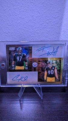 2023 Panini Score Football Double Trouble T.J.Watt+Cameron Heyward Dual Auto /25