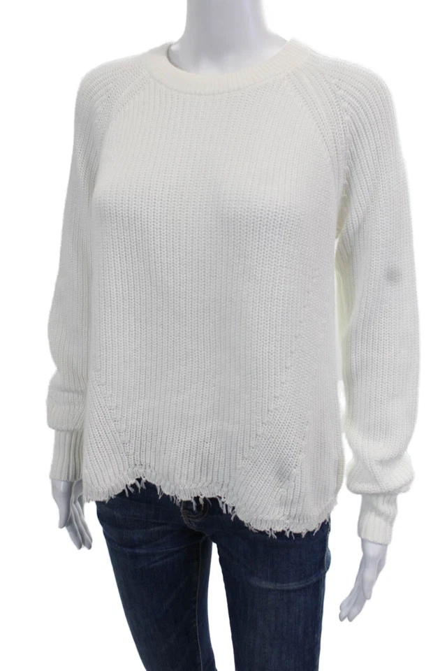 Suéter Pullover Algodón Para Otoño Cachemira Unisex Blanco Cuello Redondo Talla M Foto 2 de 4