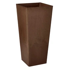 PSW FS32C Contempo Tall Square Planter, 13 by 13 by 28-Inch, Chocolate