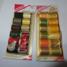 2 Twelve-Packs of Vintage new Singer Polyester Thread Spools, 24 Colors