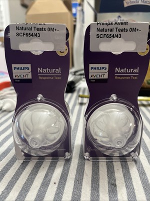 Philips Avent Natural Nipple 0m Natural Flow~ 4 Nipples ~  New Sealed Package