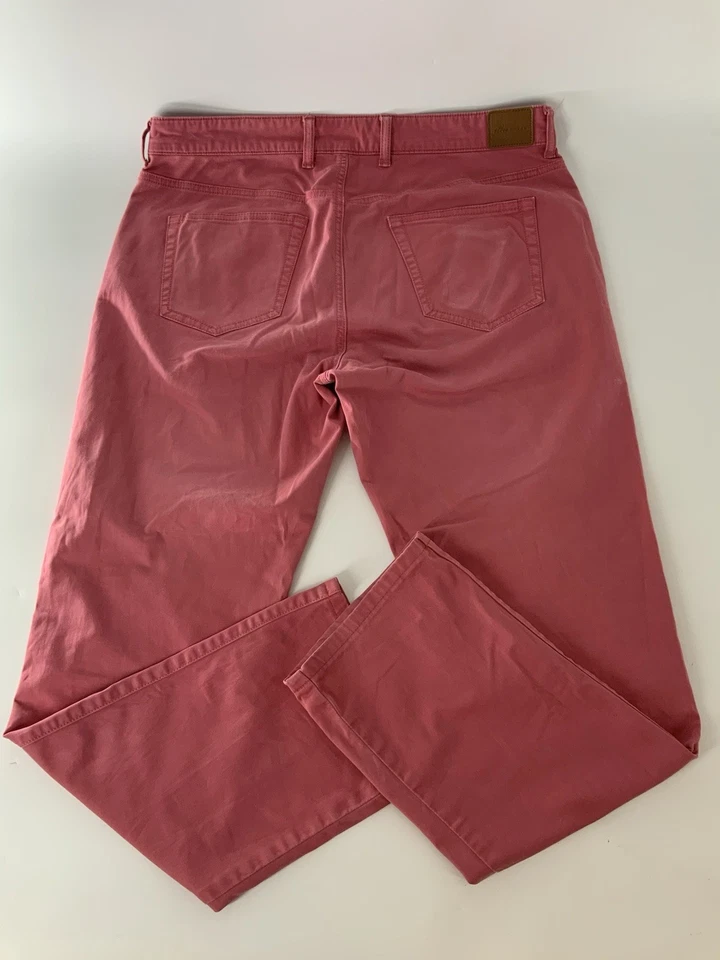 Calça chino Peter Millar masculina 35x30 cabo vermelho algodão elastano 5 bolsos YGI R5-83 - Imagem 4 de 4