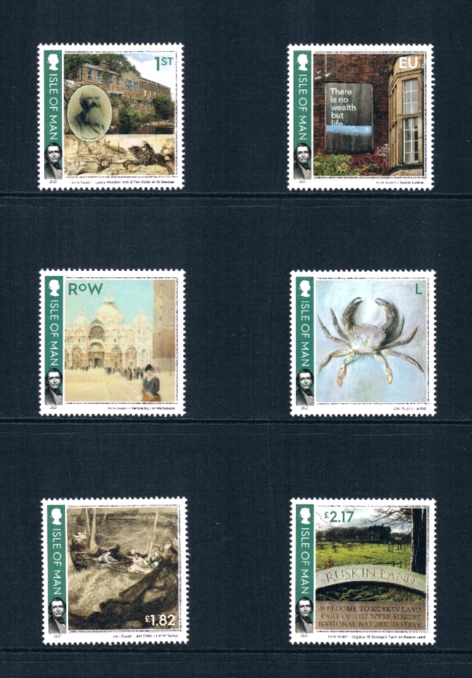 Valor Scott de $23,35 - ISLA DE MAN 2021 GB UK Escritor John Ruskin CV MNH NH UMM Foto 3 de 4