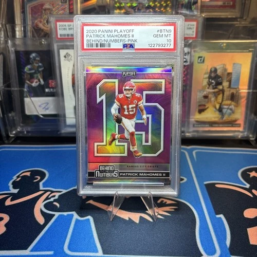 2020 Panini Playoff Behind The Numbers Patrick Mahomes II Pink PSA 10 GEM MINT