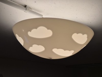 IKEA Skojig Deckenleuchte Wolkenmuster, Weiß, Kinderzimmer, inkl LED Leuchten