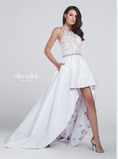 Genuine Designer Ellie Wilde Prom Dress Beaded Floral Gorgeous MSRP 889