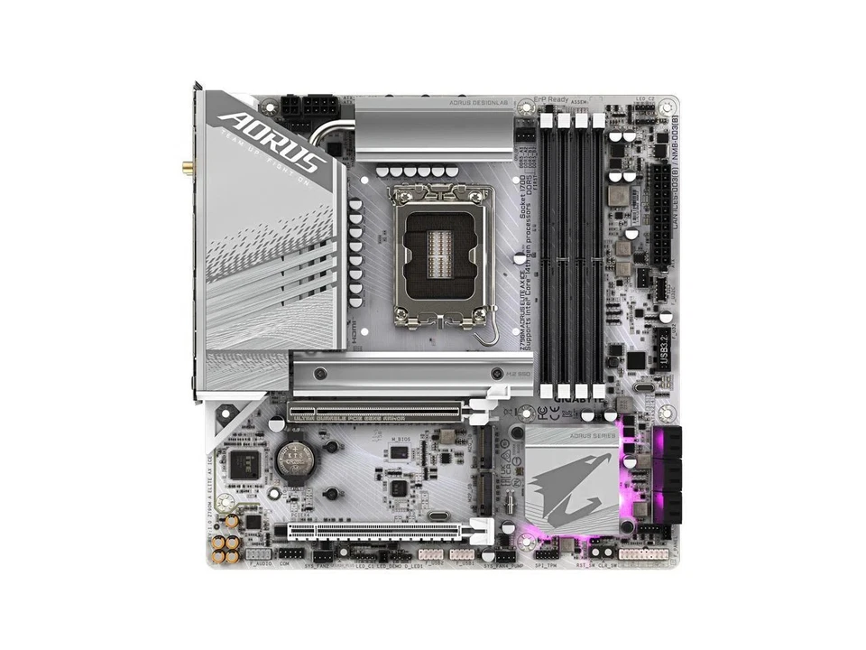 GIGABYTE Z790M AORUS ELITE AX ICE M-ATX Motherboard LGA 1700 DDR5 Desktop GAMING - Image 2 of 4