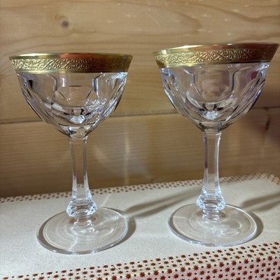2× Moser  Lady Hamilton  Likörgläser   Kristall mit 24 Karat Goldrand   Karlsbad
