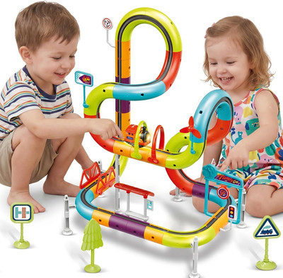 2026 New Magic 3D Electric Train Set for Kids Ages 3-8, 72 PCS | STEM Building T
