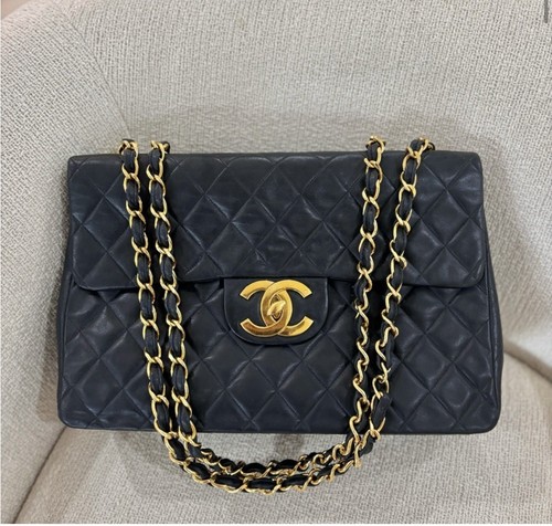 Authentic vintage CHANEL Authentic Jumbo 13" Maxi 2.55 crossbody lambskin
