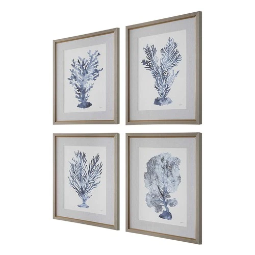 Uttermost 32428 Shibori Coral 33" x 27" Framed Botanical Painting - MultiColor - Picture 4 of 6
