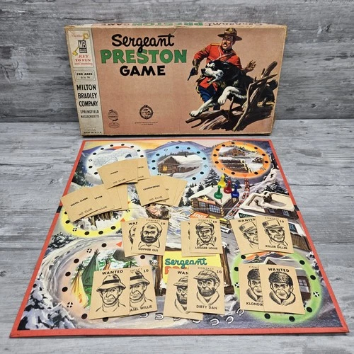 Vintage SERGEANT PRESTON Board Game -1956 Milton Bradley-Complete-Mounties Game