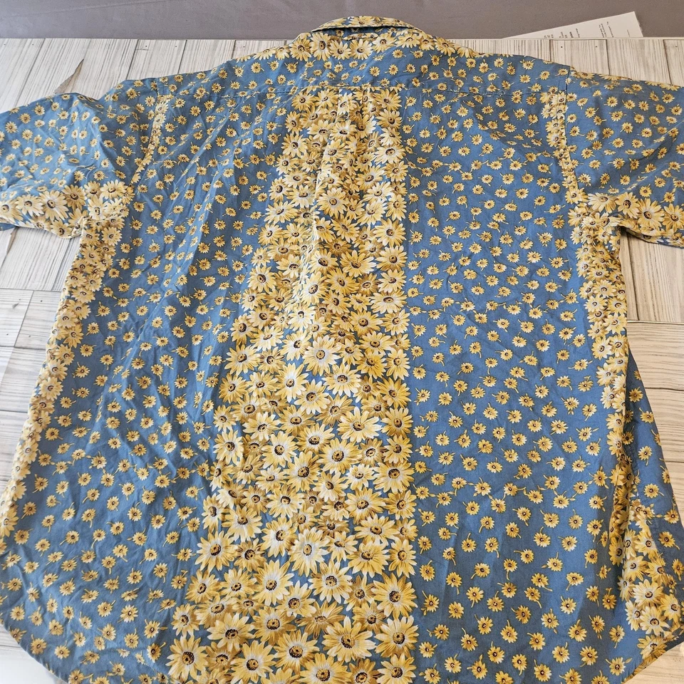 Camisa Tommy Hilfiger Para Hombre Grande Girasol Floral Abotonada Estilo Vintage Foto 3 de 4