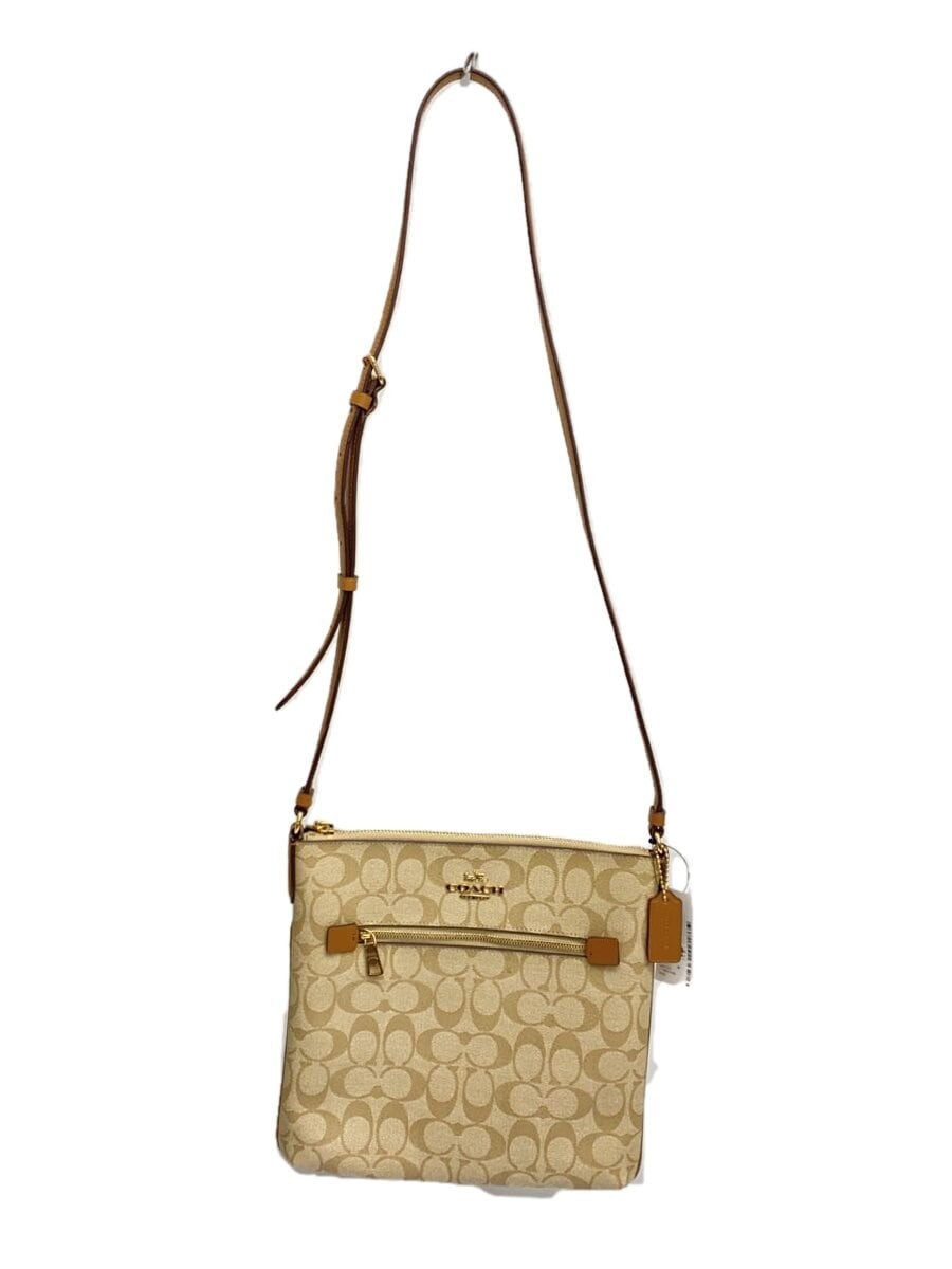 Authentic COACH Rowan File Bag in Signature Canvas C1554 Beige Brown Preowned Free Shipping