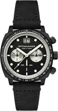 Spinnaker Men's 42mm Hull Chronograph Watch with Leather Strap SP-5068-08 black