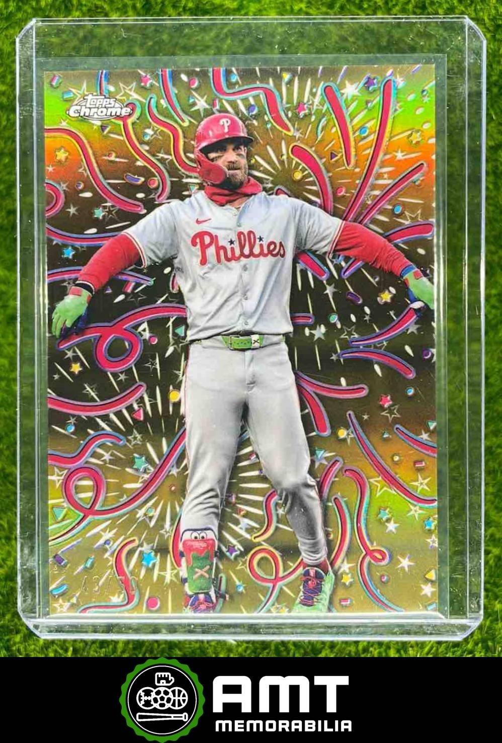 2024 Topps Chrome Update Bryce Harper Celebracion Gold Refractor 43/50 Phillies