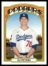 DJ Peters RC 2021 Topps Heritage #532 Los Angeles Dodgers 30095 Baseball Card