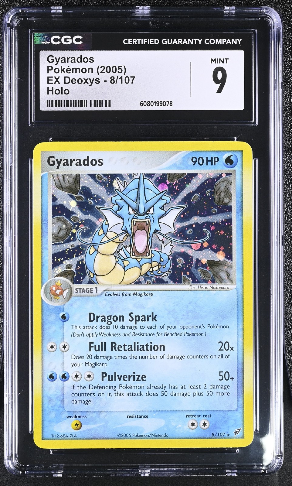 CGC 9 MINT Gyarados 2005 EX Deoxys 8/107 Holo Pokemon Card