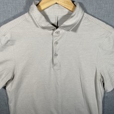 Lululemon Performance Polo Shirt Small Beige Tan Golfer Outdoors Preppy Casual