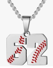  62 Necklace For Baseball/Softball Player NEW 21" Chain.